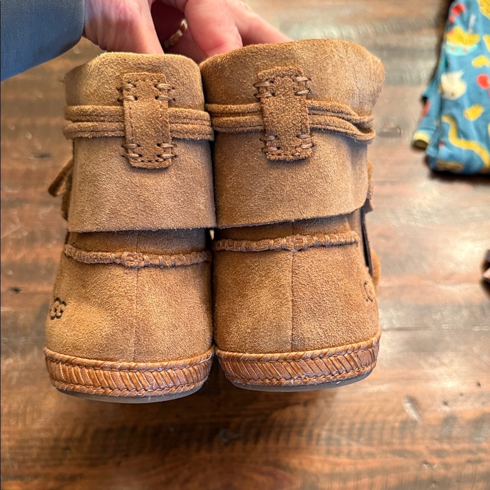 UGG Tan Suede Lace-Up Boots - Picture 3 of 6